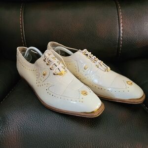 Mauri Elegant Cream and Gold Men's Derbys